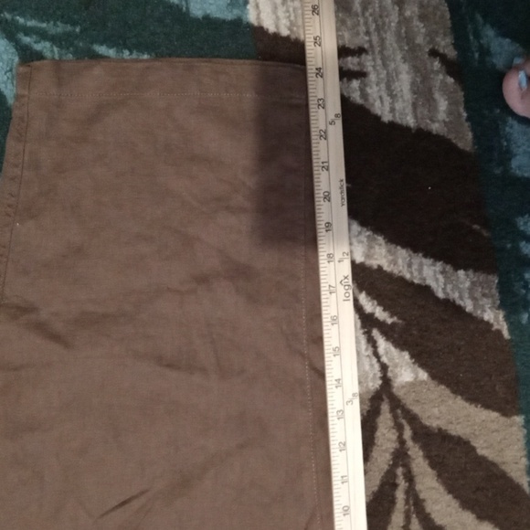 Lands' End Womens High Rise Pull On Crop Pants Chocolate Brown Linen Size22w - Picture 8 of 10